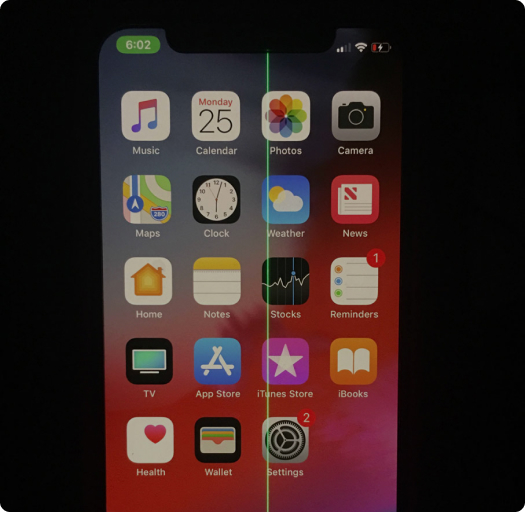Зеленая полоса на iphone